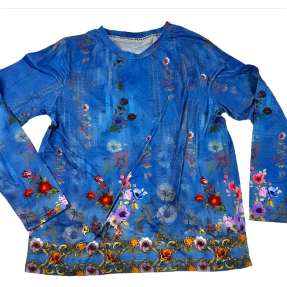 Floral Blue Long Sleeve Shirt